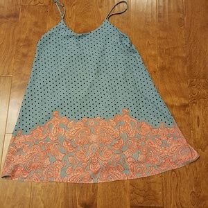 Everleigh pretty flowy blue polkadot paisley dress